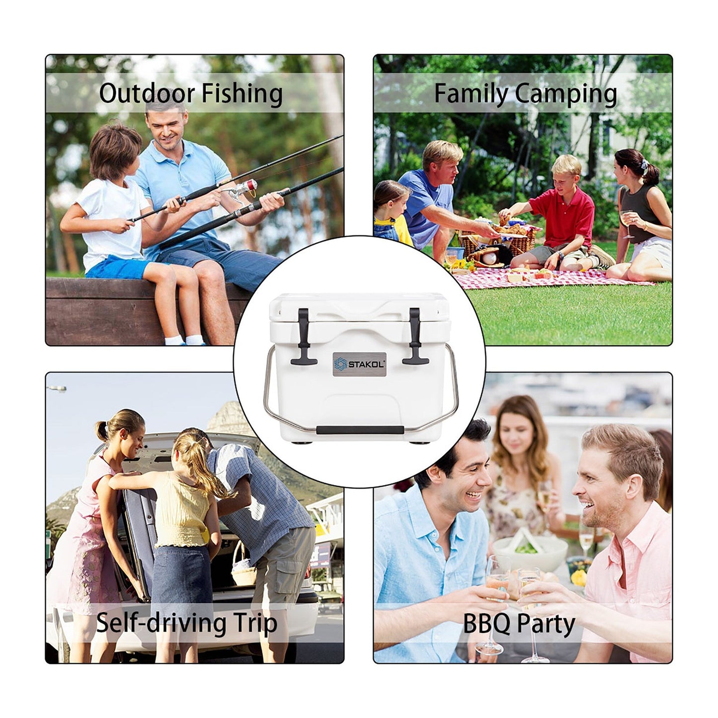 Glacière portable SKTAKOL 16 litres, étanche, 24 canettes de glace - Voir les détails