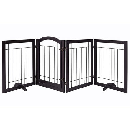 Barrière pour chien SPIRICH extra large de 96 pouces et haute de 30 pouces avec porte de passage, barrière pour animaux de compagnie autoportante en fil de fer, clôture de sécurité pour chiots