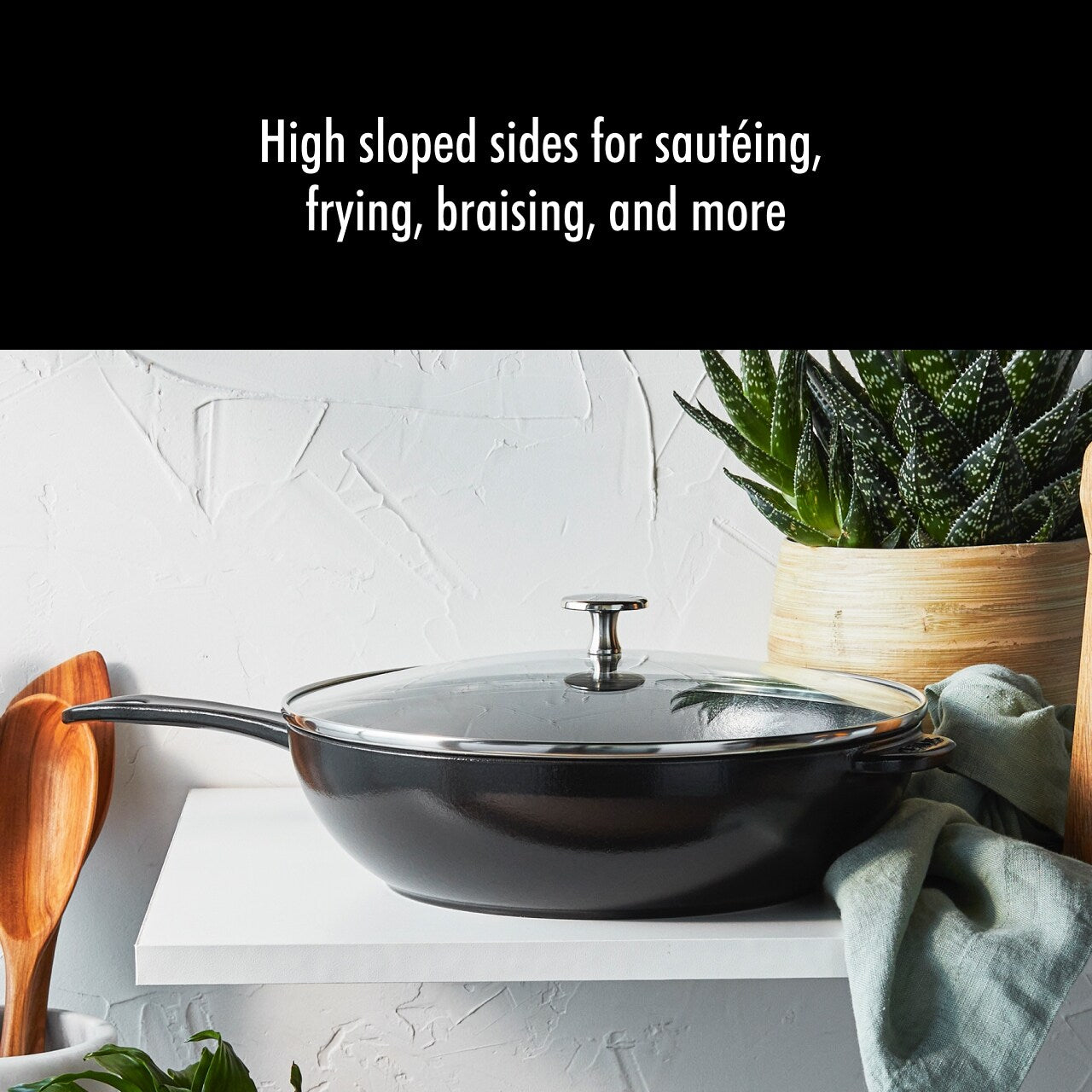 Poêle quotidienne en fonte STAUB de 2,9 pintes avec couvercle en verre