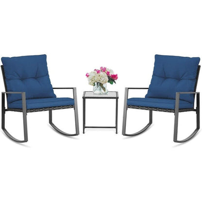 Ensemble bistrot à bascule extérieur en métal noir SUNCROWN 3 pièces