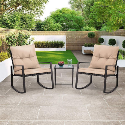 Ensemble bistrot à bascule extérieur en métal noir SUNCROWN 3 pièces