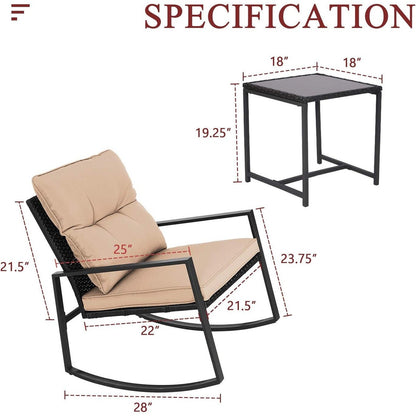 Ensemble bistrot à bascule extérieur en métal noir SUNCROWN 3 pièces