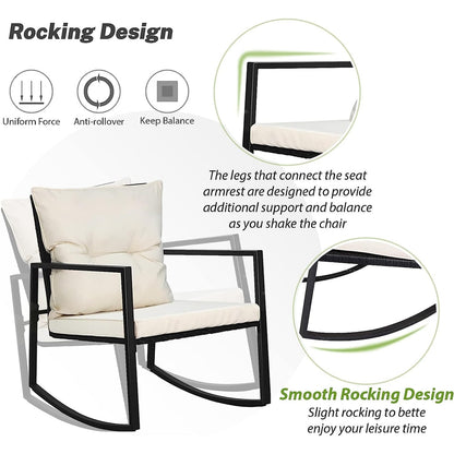 Ensemble bistrot à bascule extérieur en métal noir SUNCROWN 3 pièces