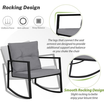 Ensemble bistrot à bascule extérieur en métal noir SUNCROWN 3 pièces