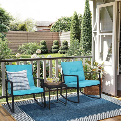 Ensemble bistrot à bascule extérieur en métal noir SUNCROWN 3 pièces