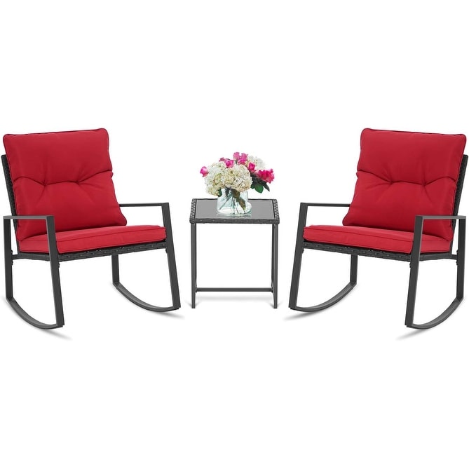 Ensemble bistrot à bascule extérieur en métal noir SUNCROWN 3 pièces