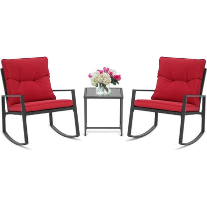 Ensemble bistrot à bascule extérieur en métal noir SUNCROWN 3 pièces