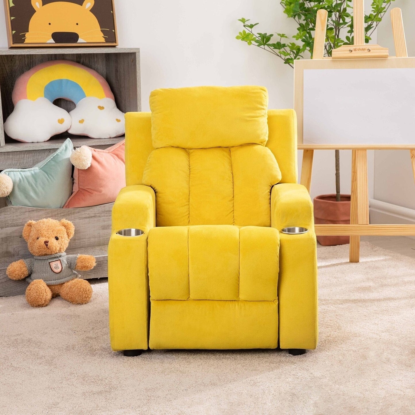 Sièges magiques pour princesses super-héros, fauteuil inclinable de luxe pour enfants avec repose-pieds, appui-tête et 2 porte-gobelets