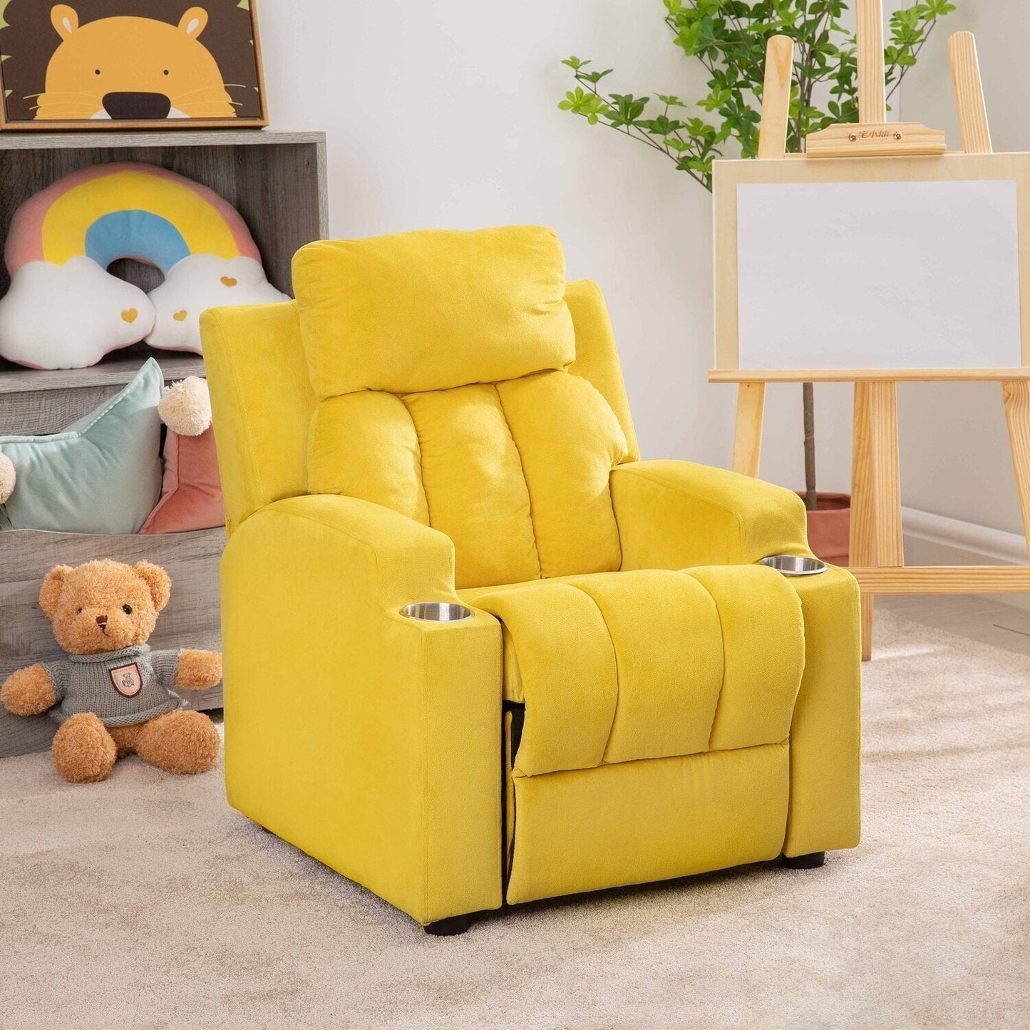 Sièges magiques pour princesses super-héros, fauteuil inclinable de luxe pour enfants avec repose-pieds, appui-tête et 2 porte-gobelets