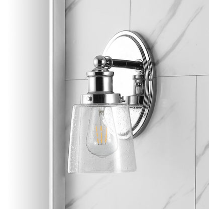 Applique murale à DEL Sandrine à 3 lumières en fer et verre grainé, style cottage classique, par JONATHAN Y