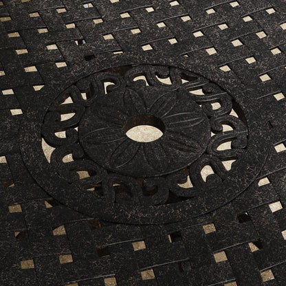 Ensemble de salle à manger d'extérieur en aluminium bronze Sanibel 7 pièces avec table à manger ovale de 72 pouces et six fauteuils par Homestyles