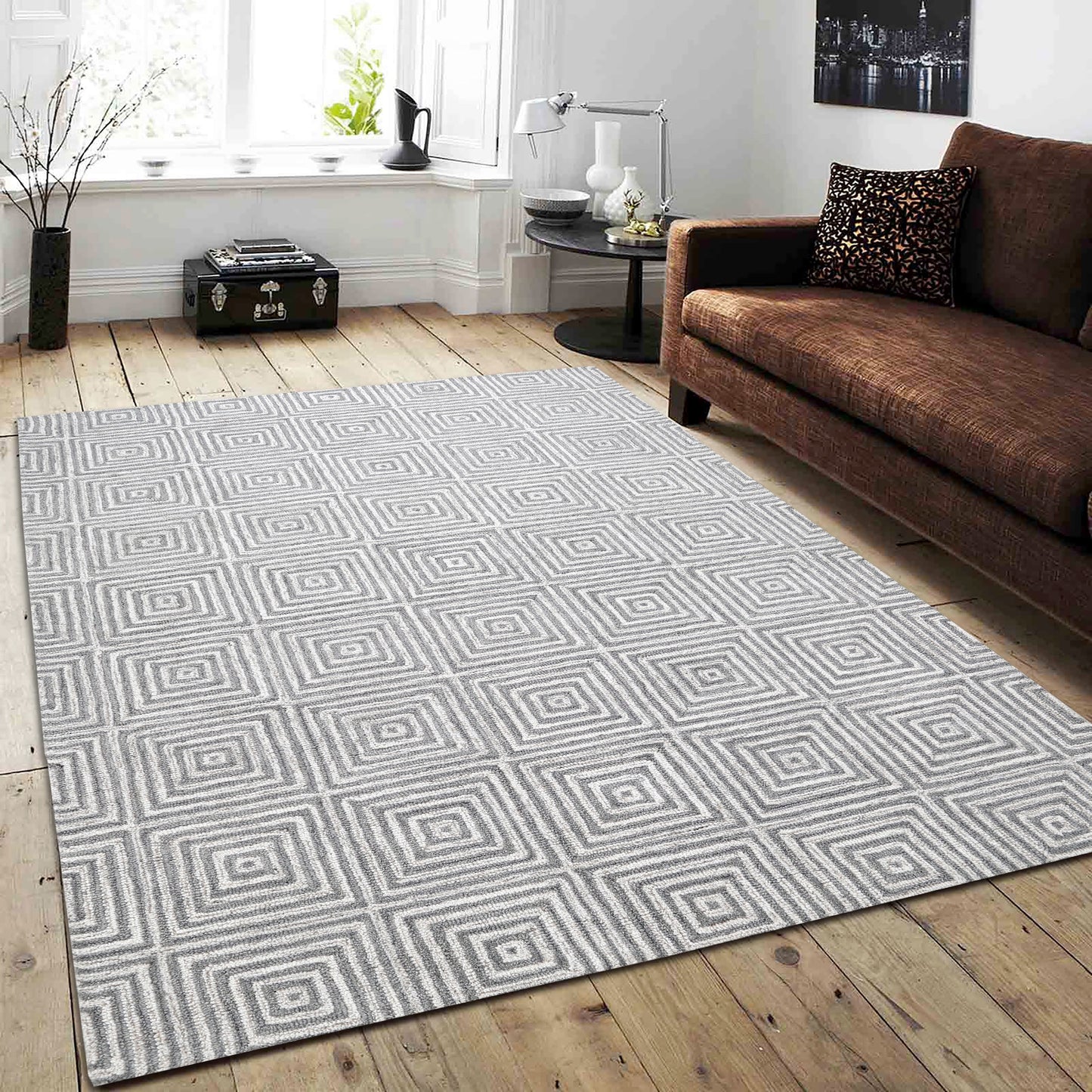 Tapis Sara de luxe fait main en laine abstraite George Towne Living