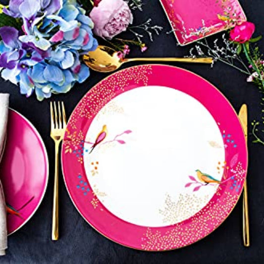 Service de table 12 pièces Sara Miller London Chelsea : 11 assiettes plates, 8 assiettes à dessert et 6 bols