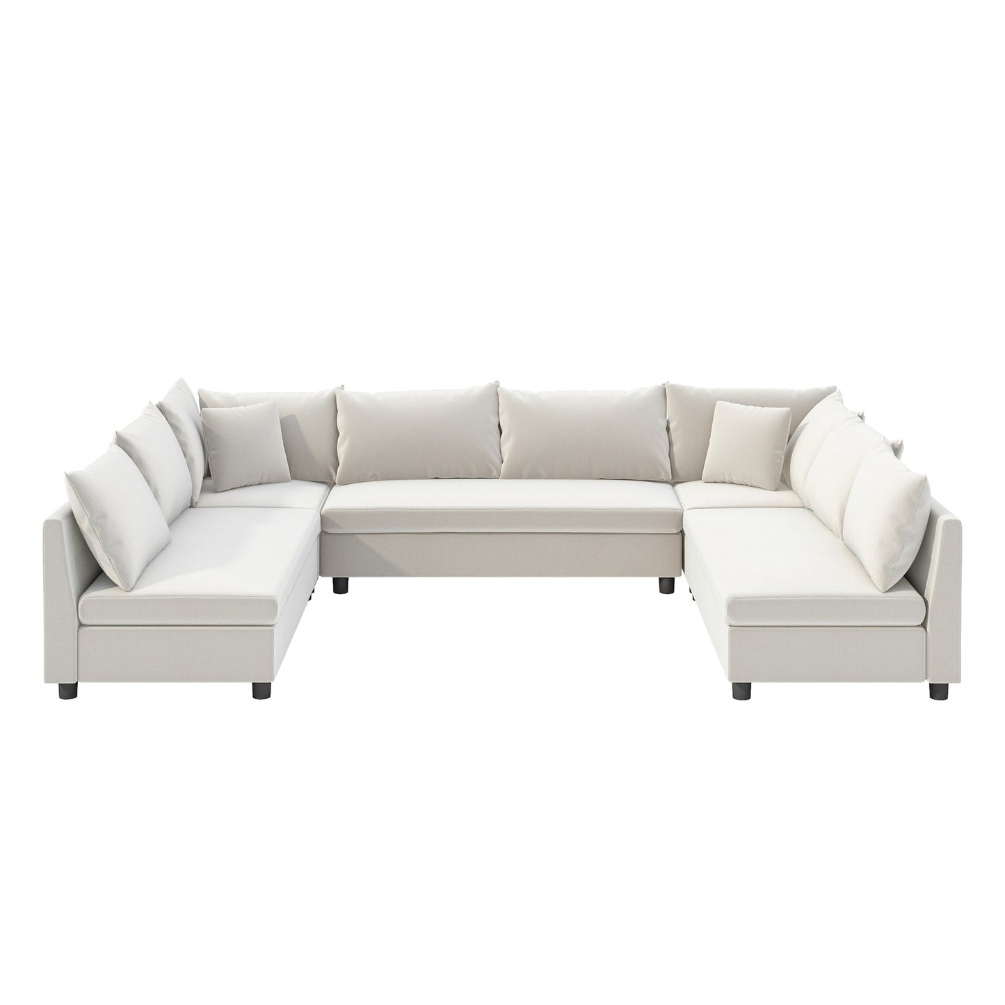 Canapé sectionnel, ensemble de canapés réversibles en chenille en forme de U, combinaison libre, canapé convertible surdimensionné 8 places