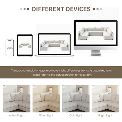 Canapé sectionnel, ensemble de canapés réversibles en chenille en forme de U, combinaison libre, canapé convertible surdimensionné 8 places