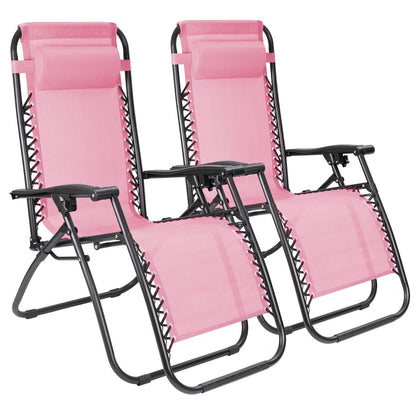 Lot de 2 chaises longues de jardin Homall Patio Zero Gravity avec coussins