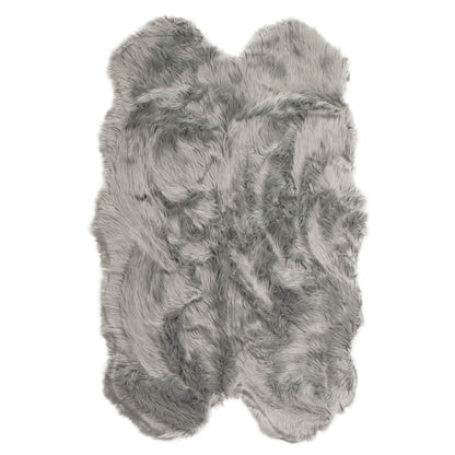 Tapis en fausse fourrure de mouton Silver Orchid Parrott