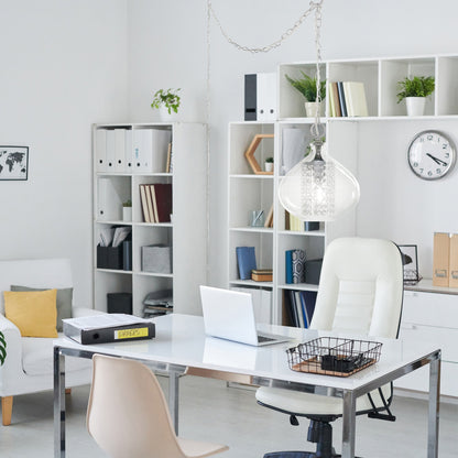 Pendentif en verre et cristal à facettes en forme d'orchidée argentée, à brancher ou à accrocher