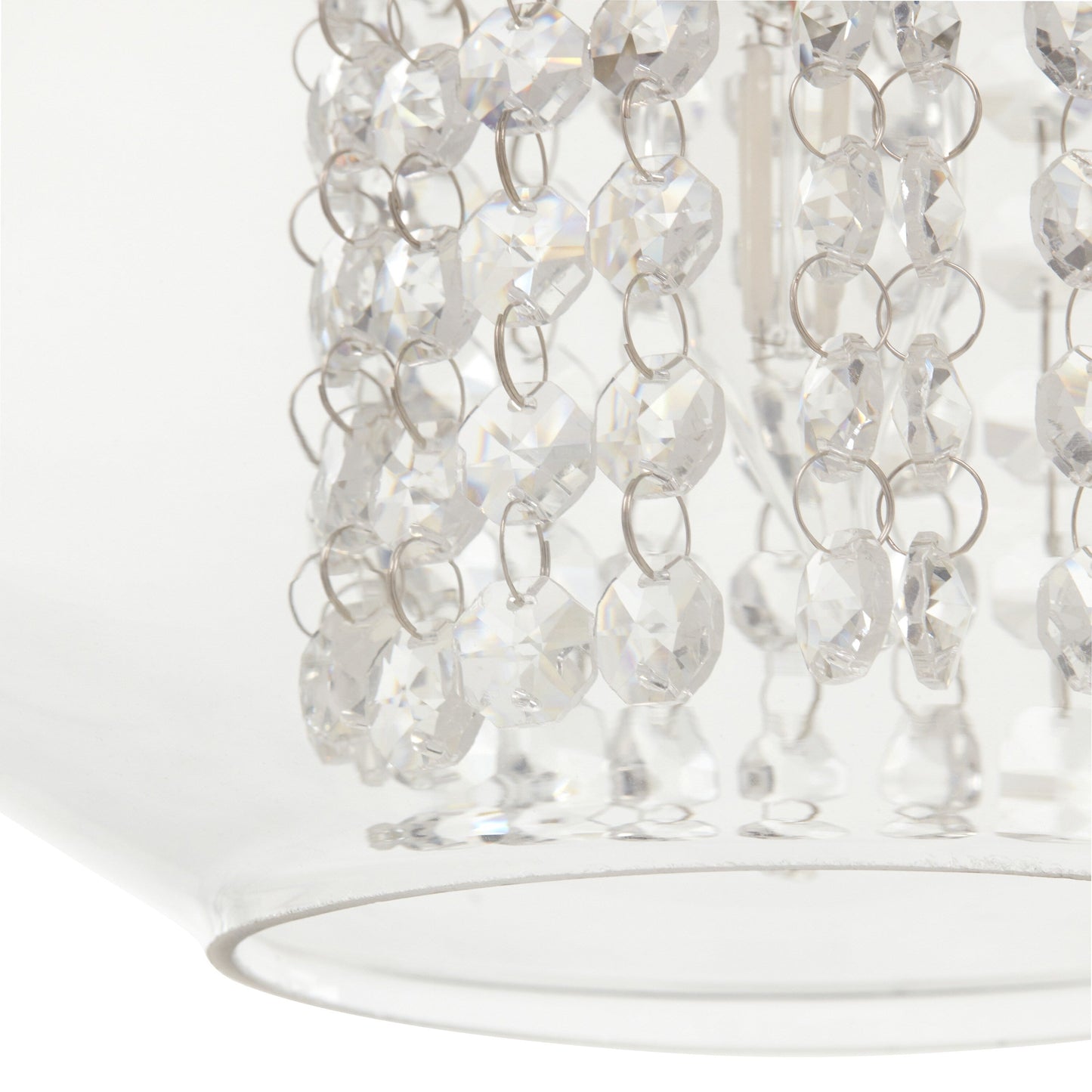 Pendentif en verre et cristal à facettes en forme d'orchidée argentée, à brancher ou à accrocher