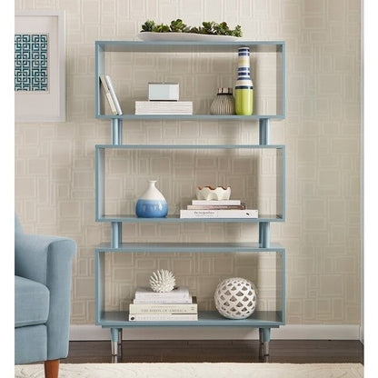 Bibliothèque à 3 niveaux Margo de Simple Living, style milieu de siècle moderne – 59,5 x 36 x 11,8 po
