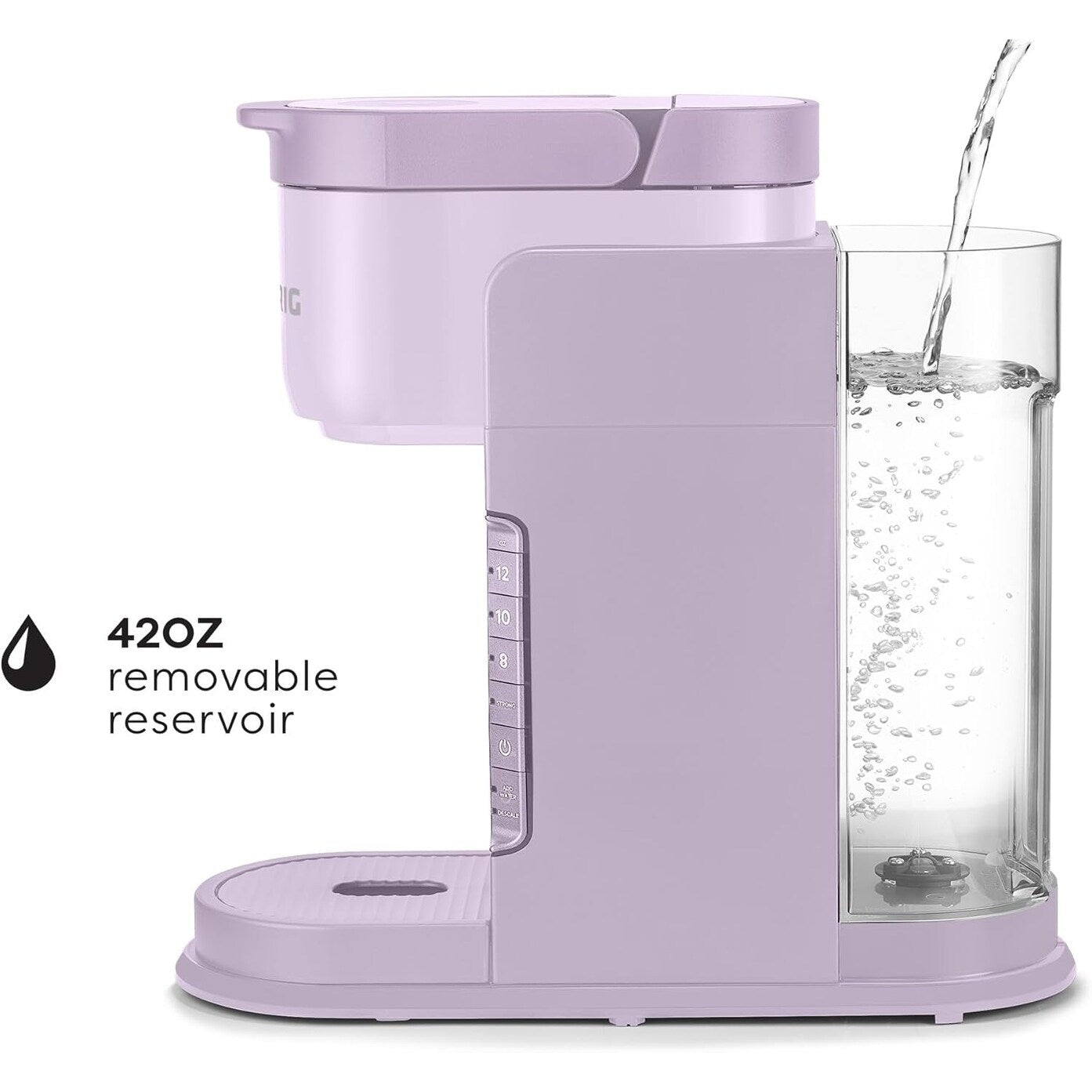 Cafetière K-Cup à dose unique, 3 tailles d'infusion, infusion forte, réservoir de 1,27 kg, lavande