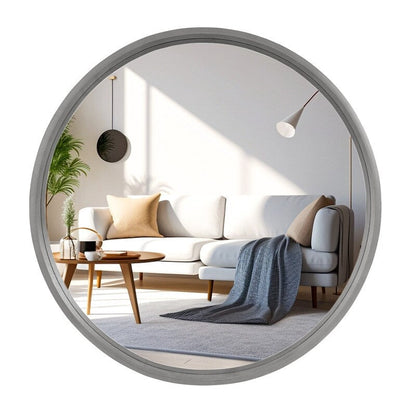 Miroir mural rond classique avec cadre en bois