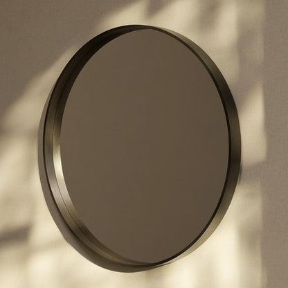 Miroir mural rond classique avec cadre en bois