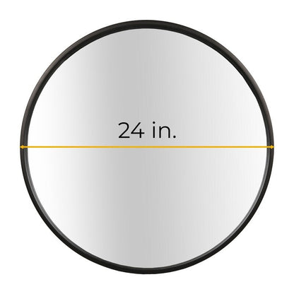 Miroir mural rond classique avec cadre en bois