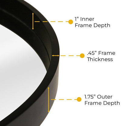 Miroir mural rond classique avec cadre en bois