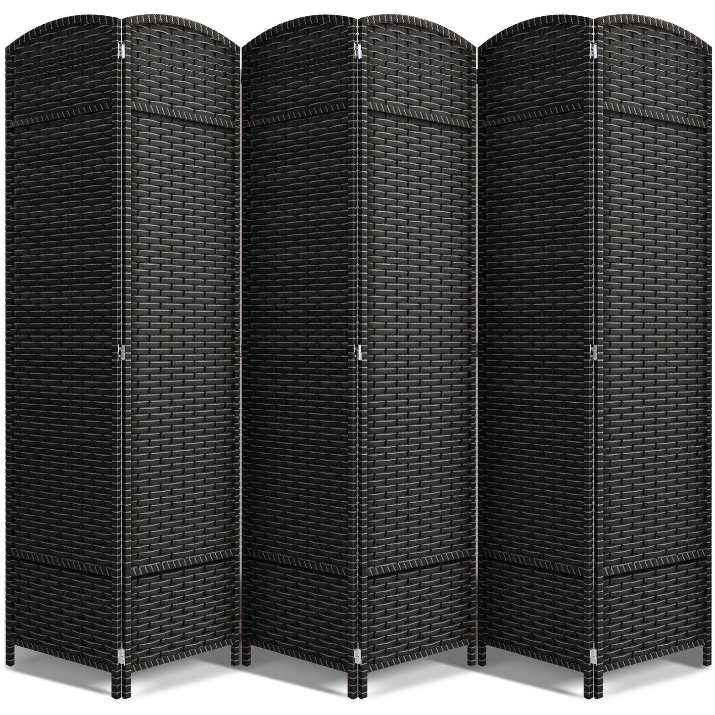 Séparateur de pièce Sorbus à 6 panneaux, cloison de séparation extra large et pliable, tissée à la main, à double charnière, en maille - 1,8 m
