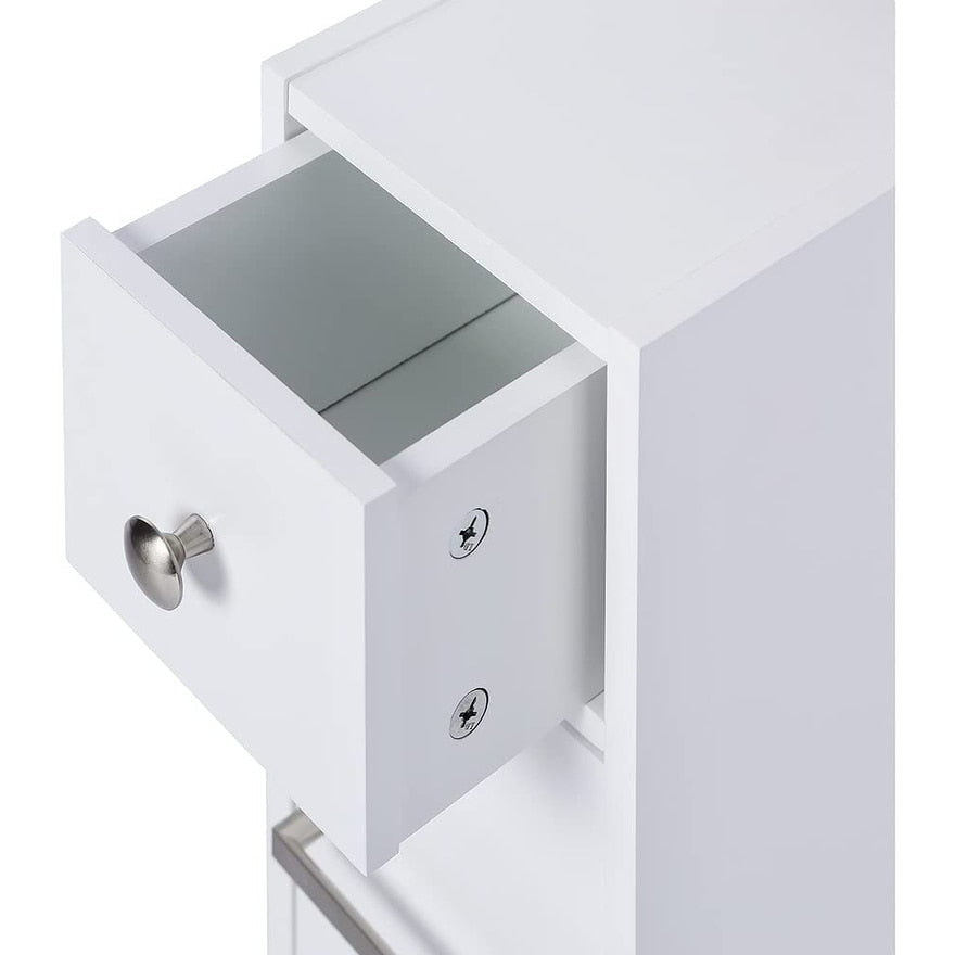 Meuble de rangement de salle de bain Spirich Home Slim, porte-papier toilette autoportant, tiroir coulissant pour meuble de salle de bain