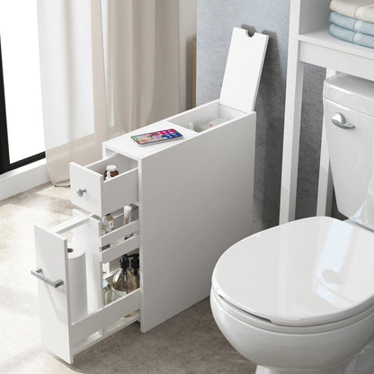 Meuble de rangement de salle de bain Spirich Home Slim, porte-papier toilette autoportant, tiroir coulissant pour meuble de salle de bain