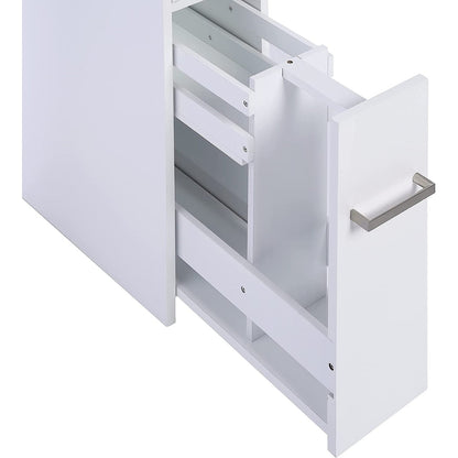 Meuble de rangement de salle de bain Spirich Home Slim, porte-papier toilette autoportant, tiroir coulissant pour meuble de salle de bain