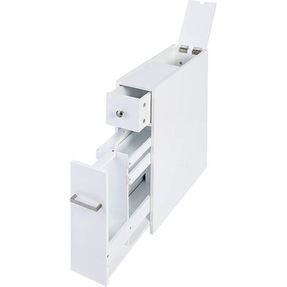 Meuble de rangement de salle de bain Spirich Home Slim, porte-papier toilette autoportant, tiroir coulissant pour meuble de salle de bain