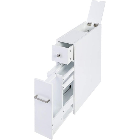 Meuble de rangement de salle de bain Spirich Home Slim, porte-papier toilette autoportant, tiroir coulissant pour meuble de salle de bain