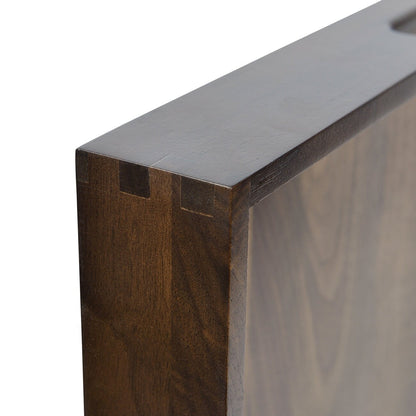 Plateau de service carré en bois de noyer noir KINWELL avec poignées