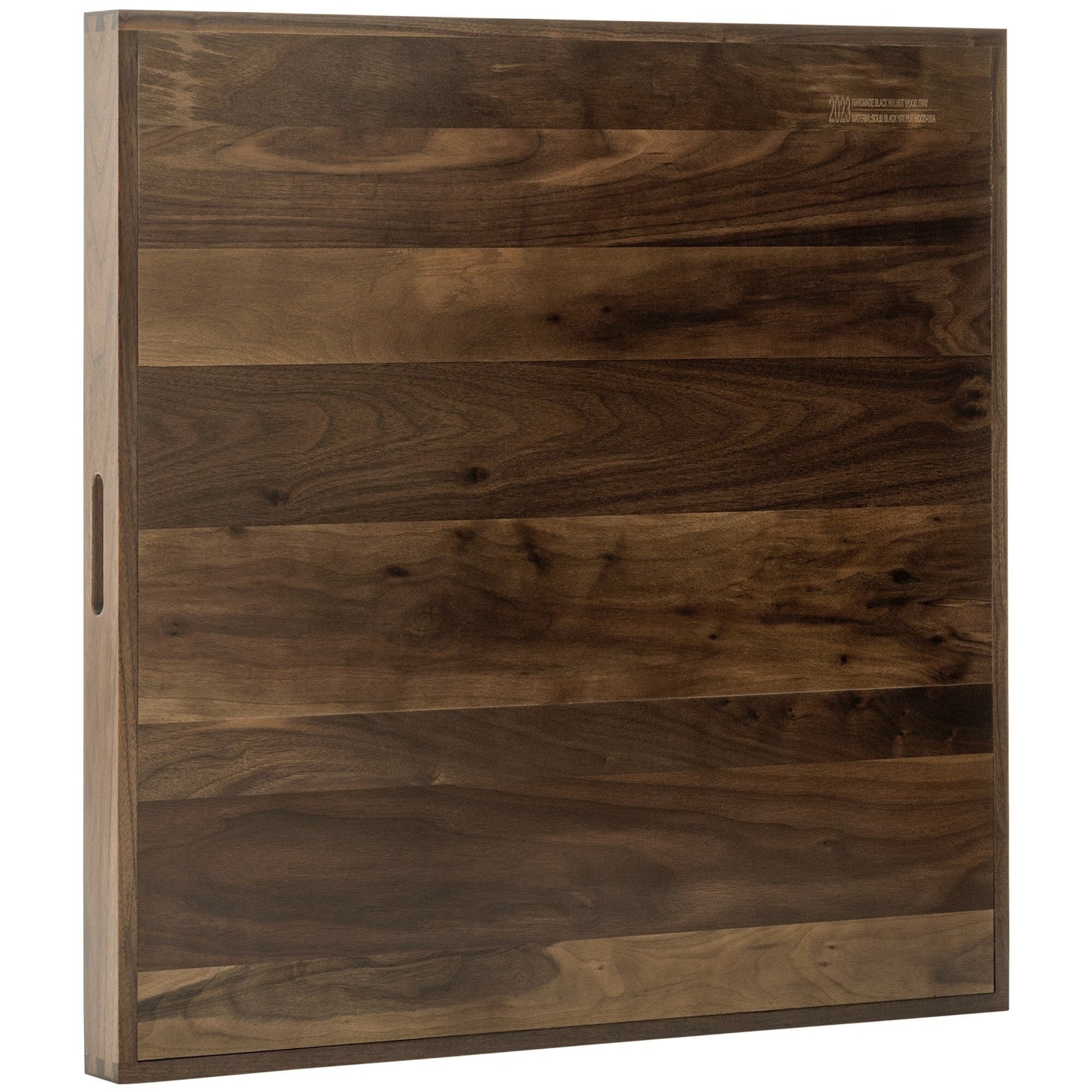 Plateau de service carré en bois de noyer noir KINWELL avec poignées