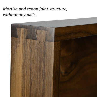 Plateau de service carré en bois de noyer noir KINWELL avec poignées