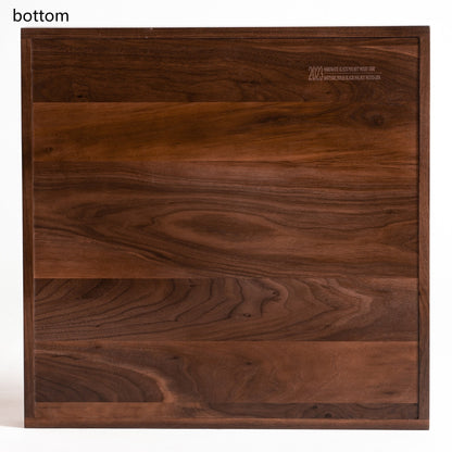 Plateau de service carré en bois de noyer noir KINWELL avec poignées