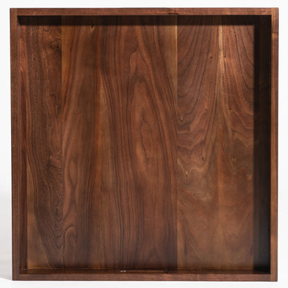 Plateau de service carré en bois de noyer noir KINWELL avec poignées