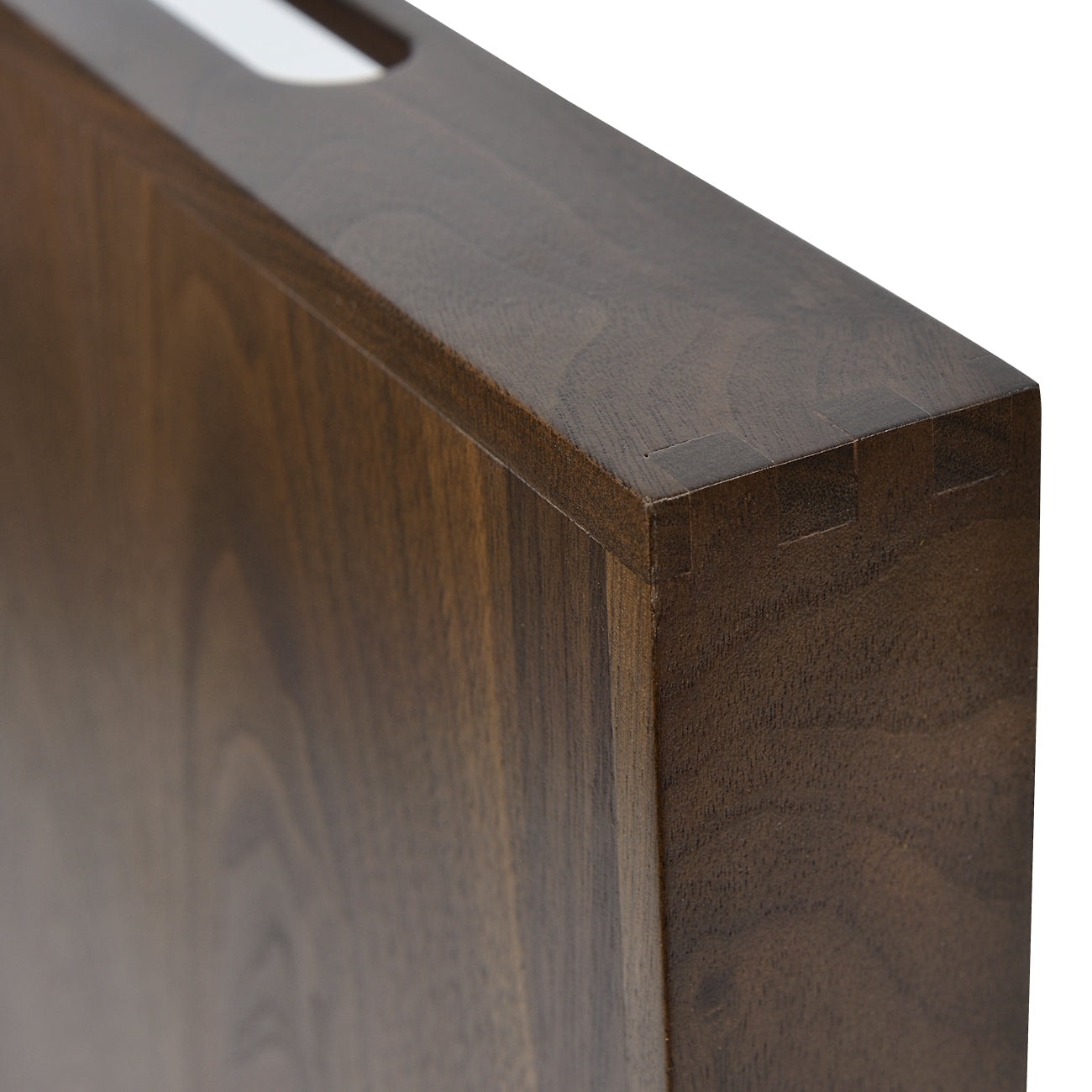 Plateau de service carré en bois de noyer noir KINWELL avec poignées