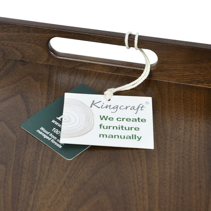 Plateau de service carré en bois de noyer noir KINWELL avec poignées