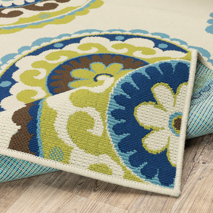 Tapis d'intérieur/extérieur Vista Home Catalina à médaillons floraux