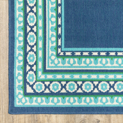 Tapis d'intérieur/extérieur Style Haven Martinque Green à bordure marine~
