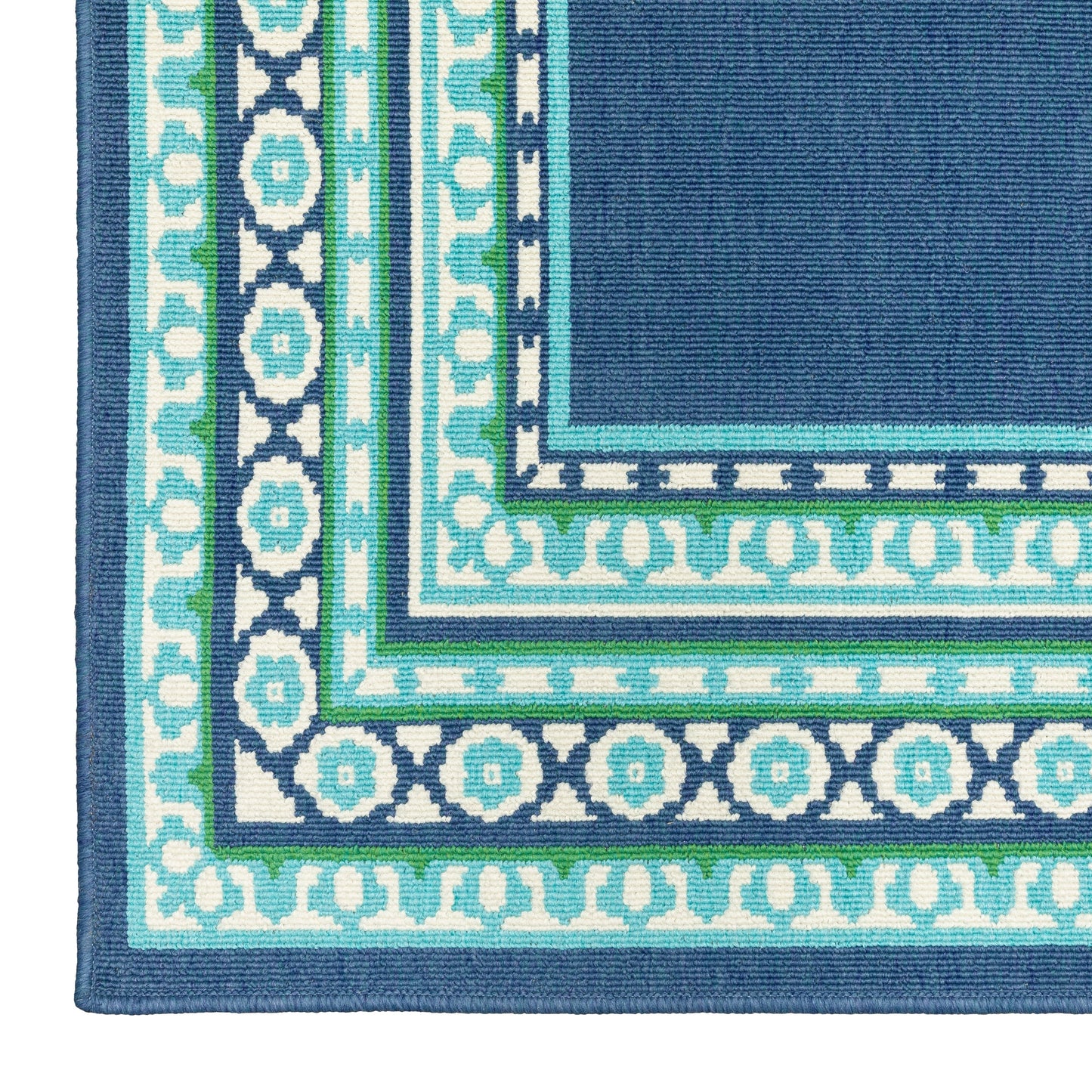Tapis d'intérieur/extérieur Style Haven Martinque Green à bordure marine~