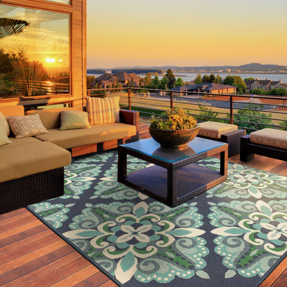 Tapis d'intérieur/extérieur Style Haven Martinque Medallion