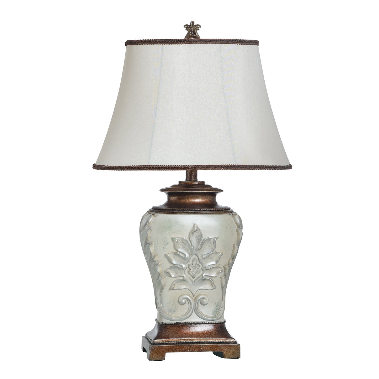 Lampe de table StyleCraft Magonia – Crème, blanc cassé avec finition dorée antique