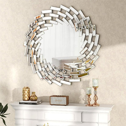 Miroir mural en forme de soleil Miroir d'appoint rond