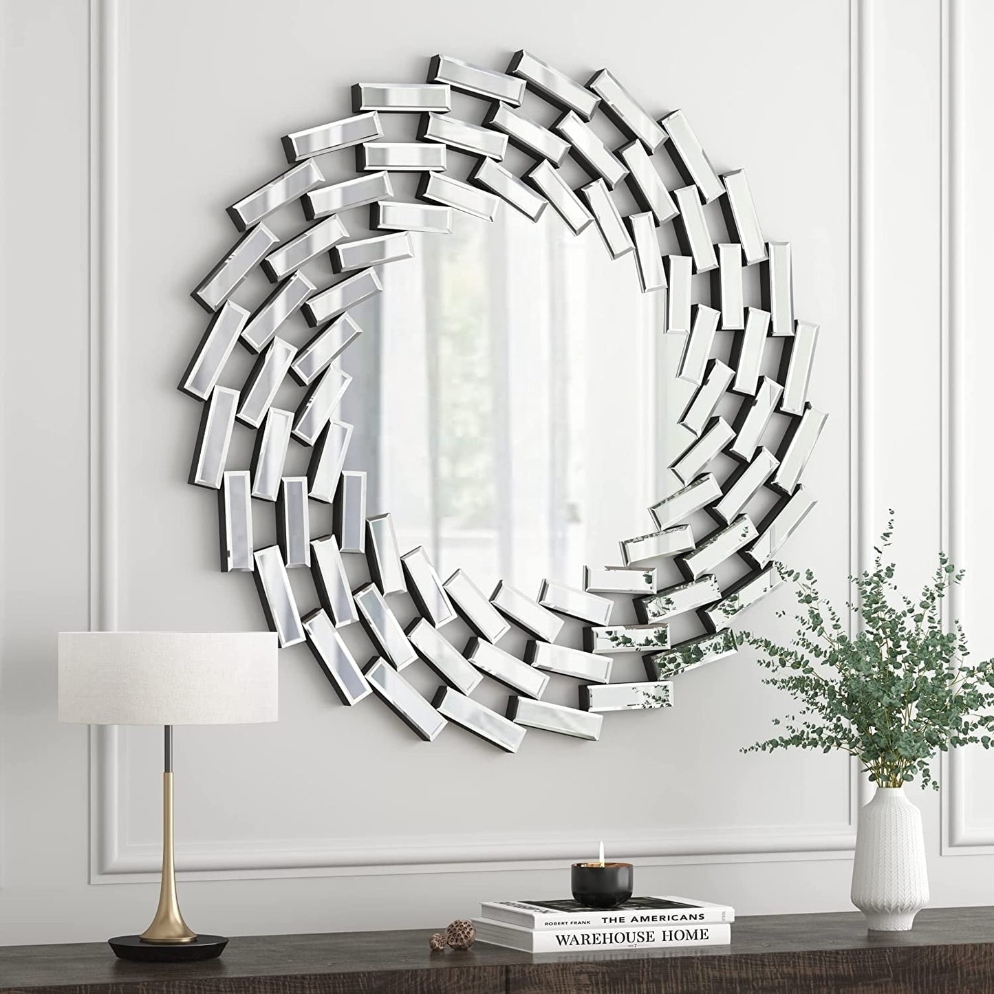 Miroir mural en forme de soleil Miroir d'appoint rond