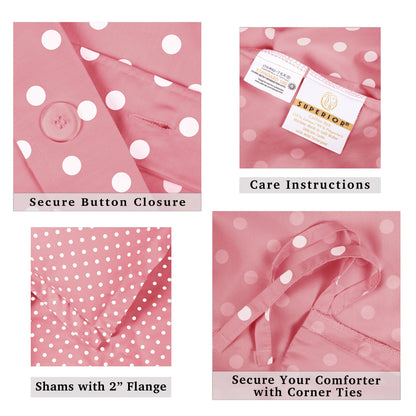 Parure de lit en mélange de coton à pois 600 fils au pouce carré de qualité supérieure